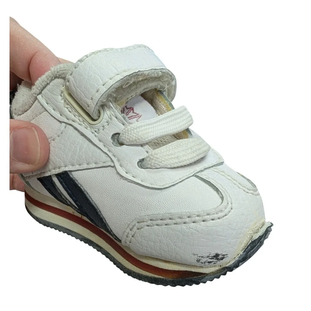 Vintage Reebok Classic Sneakers Platform Trainers White Red Blue Toddler Size‎ 2
